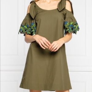 Pinko Cold Shoulder Embroidered Alaina Dress